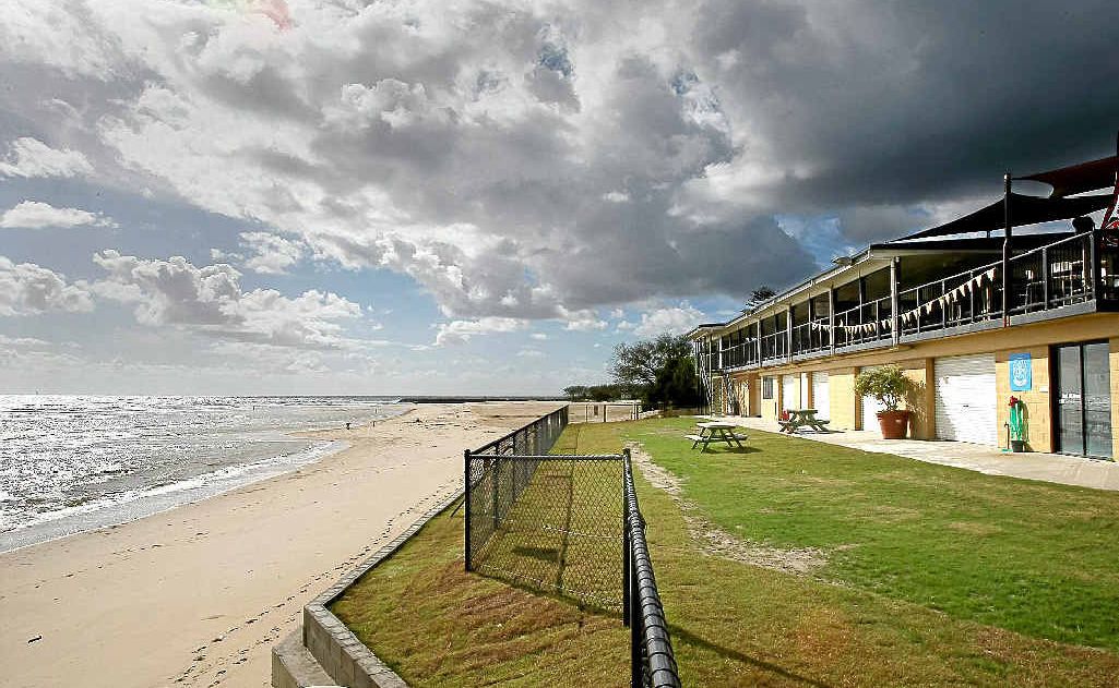 The shallow beach in front of Cudgen Headland Surf Life Saving Club in Kingscliff. The shallow beach in front of Cudgen Headland Surf Life Saving Club in Kingscliff.