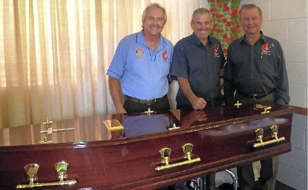 Sth Gladstone Rotary Club secretary Chris Cameron, club member Peter Corke and president Tom Stewardson. Sth Gladstone Rotary Club secretary Chris Cameron, club member Peter Corke and president Tom Stewardson.