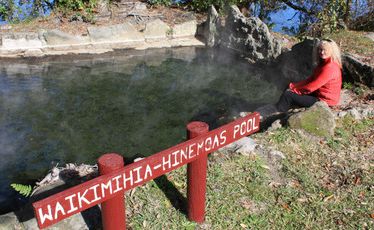 The rich mineral waters of Hinemoa's pool on Mokoia Island in Rotorua.
The rich mineral waters of Hinemoa's pool on Mokoia Island in Rotorua.