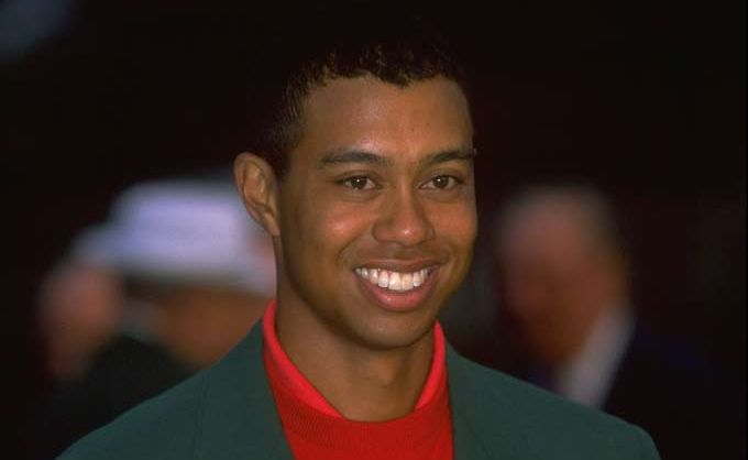 Tiger Woods wins the US Masters at Augusta in 1997. Tiger Woods wins the US Masters at Augusta in 1997.