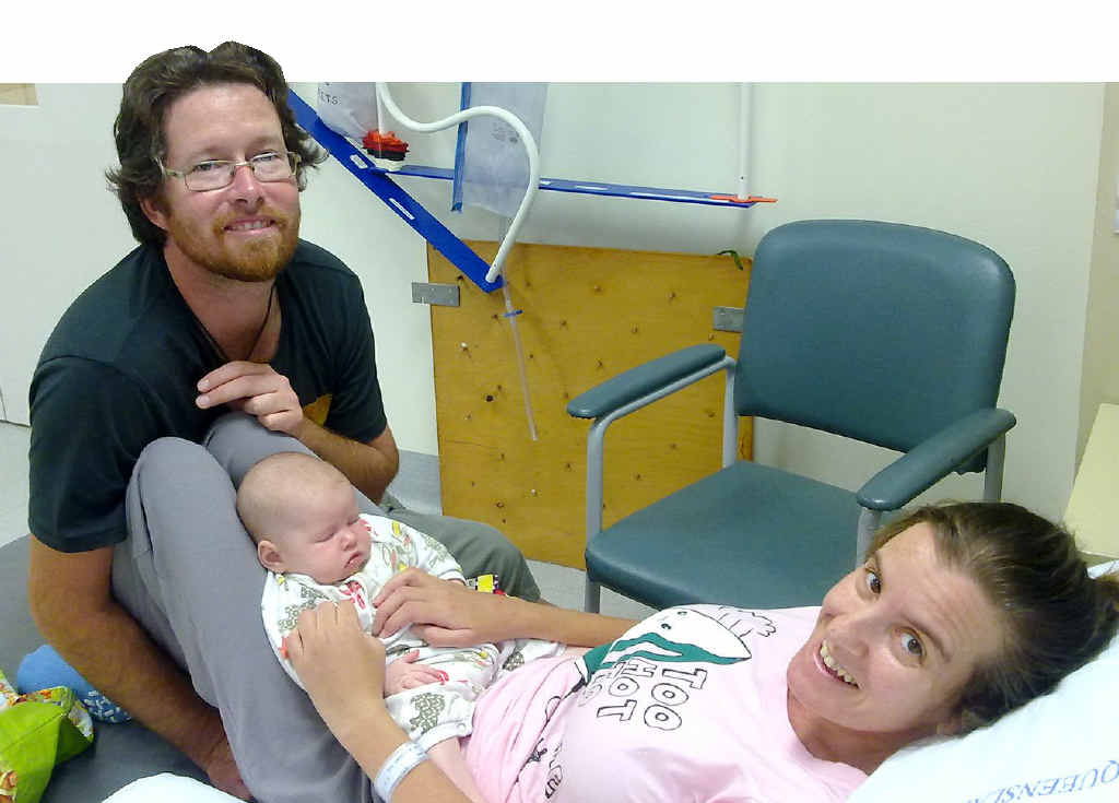 Amanda LePeilbet, partner Ered Fox and baby Cloe in the room at Caloundra rehab which the three have called home since Christmas. Amanda LePeilbet, partner Ered Fox and baby Cloe in the room at Caloundra rehab which the three have called home since Christmas.