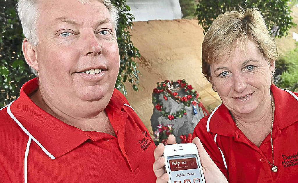 Bruce and Denise Morcombe with the new smartphone app designed to help people in trouble. Bruce and Denise Morcombe with the new smartphone app designed to help people in trouble.