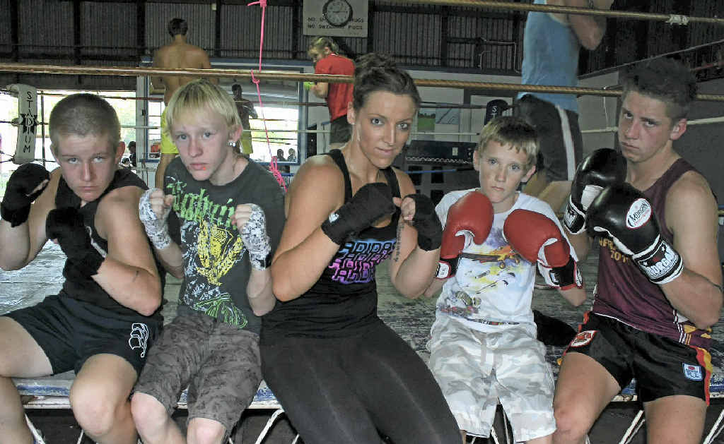 Jack Morrison, Shaun Parry, Katrina Harvey, Paul Parry and Jack Collins at training. Jack Morrison, Shaun Parry, Katrina Harvey, Paul Parry and Jack Collins at training.