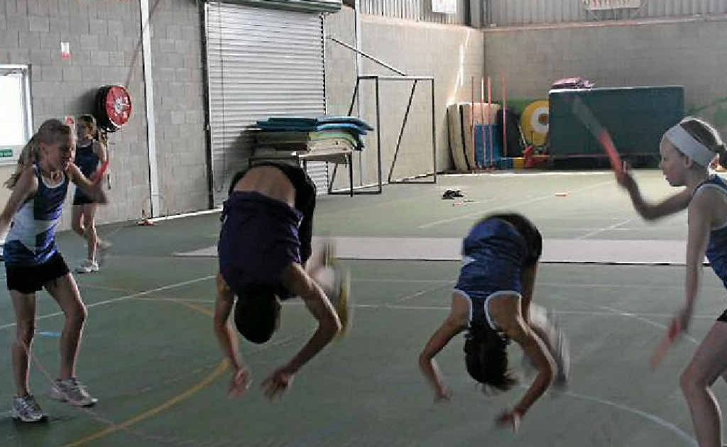Natasha Lacey, Kelsey and Teneal Hutchin, and Abbie Reeves show off their skills at the National Titles in Canberra 2011.