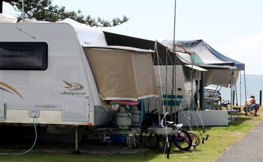 The caravans have already rolled in at Kingscliff caravan park, with no spots left in the shire this week. The caravans have already rolled in at Kingscliff caravan park, with no spots left in the shire this week.