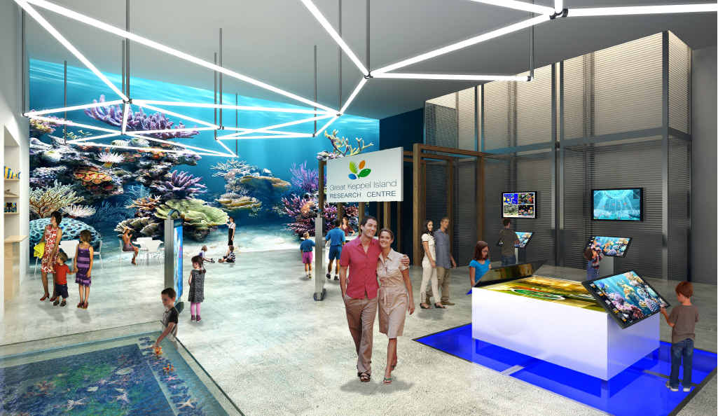 An artist’s impression of a research centre planned for Great Keppel Island. An artist’s impression of a research centre planned for Great Keppel Island.