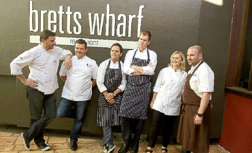 At the Plates for Mates benefit for Matt Golinski in Brisbane yesterday were chefs Manu Feildel, Gary Mehigan, Alastair McLeod, Damian Heads, Janelle Bloom and George Calombaris. At the Plates for Mates benefit for Matt Golinski in Brisbane yesterday were chefs Manu Feildel, Gary Mehigan, Alastair McLeod, Damian Heads, Janelle Bloom and George Calombaris.