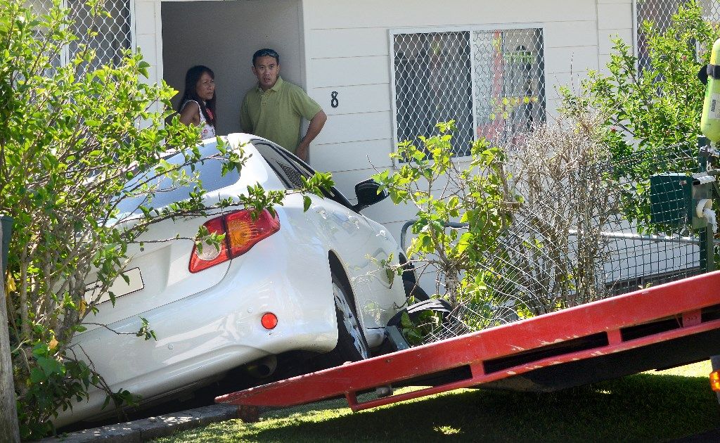 The Toyota crashed through the front fence across the road from the units in Liston St, Nambucca. The Toyota crashed through the front fence across the road from the units in Liston St, Nambucca.
