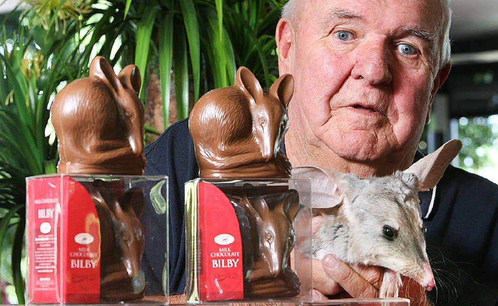 Frank Manthey asks people to reject Easter eggs and buy chocolate bilbies. Frank Manthey asks people to reject Easter eggs and buy chocolate bilbies.