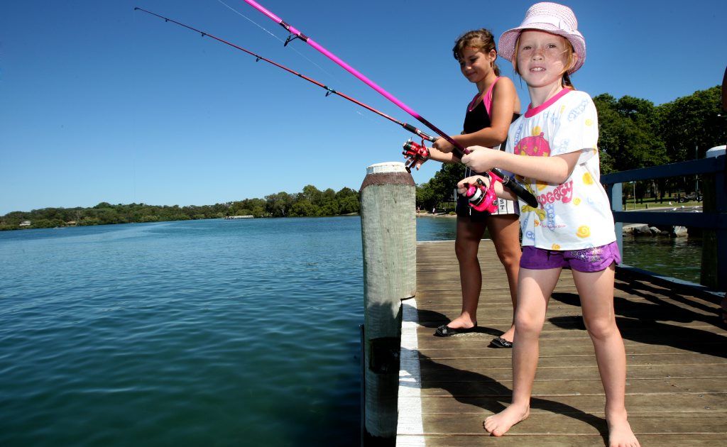 Jorjah and Sarah Robinson hope to hook a big one. Jorjah and Sarah Robinson hope to hook a big one.