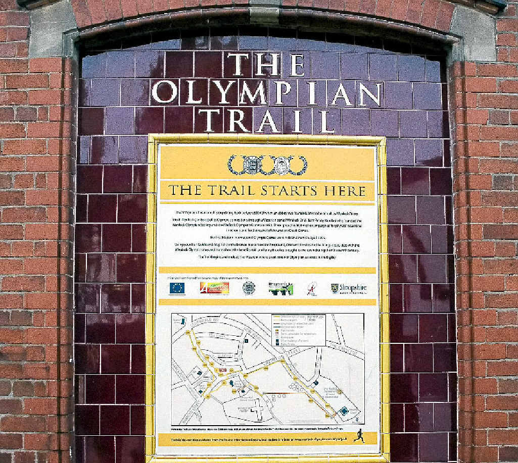 LIMBER UP: The start of the Olympian Trail in Much Wenlock. LIMBER UP: The start of the Olympian Trail in Much Wenlock.
