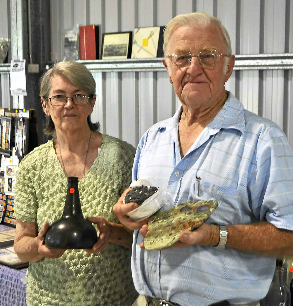 Dawn Hole and Syd Woodrow team up to promote antiques, collectables, rocks and minerals at this year’s Rock Swap at the weekend. Dawn Hole and Syd Woodrow team up to promote antiques, collectables, rocks and minerals at this year’s Rock Swap at the weekend.