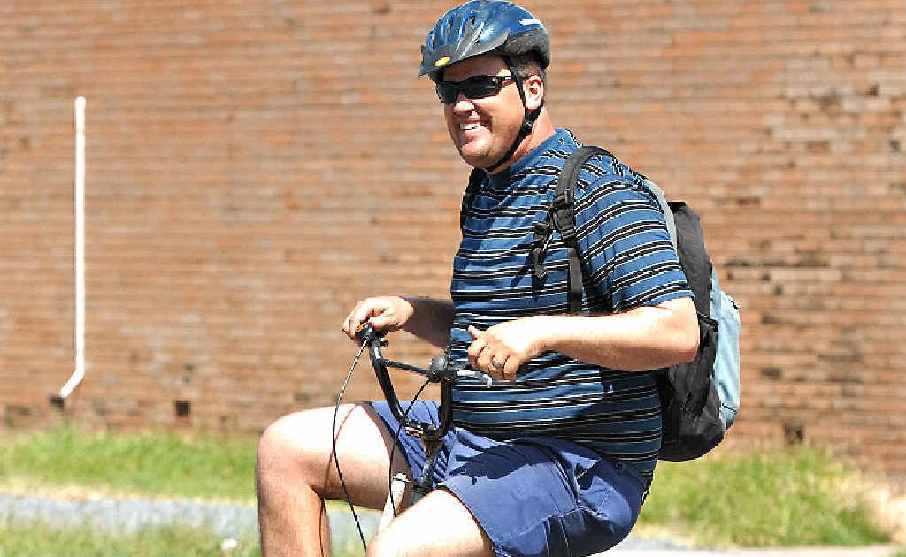 Gregory Weller says riding his unusual bike keeps him fit and healthy. He uses it regularly to run errands and get to work. Gregory Weller says riding his unusual bike keeps him fit and healthy. He uses it regularly to run errands and get to work.