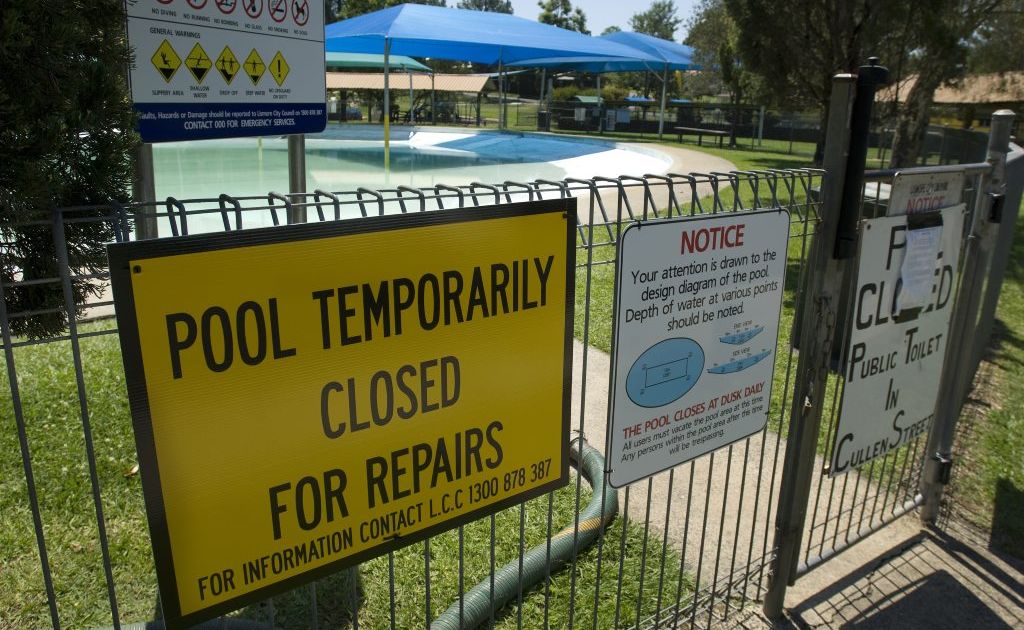 Nimbin Pool, shown here in 2011, has been closed after a hole was found in the base. Nimbin Pool, shown here in 2011, has been closed after a hole was found in the base.