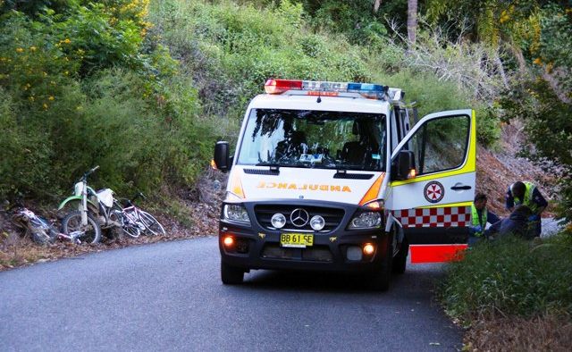 A young rider involved in a head-on at Korora on Tuesday on an unregistered dirt bike is facing charges. FRANK REDWARD. A young rider involved in a head-on at Korora on Tuesday on an unregistered dirt bike is facing charges. FRANK REDWARD.