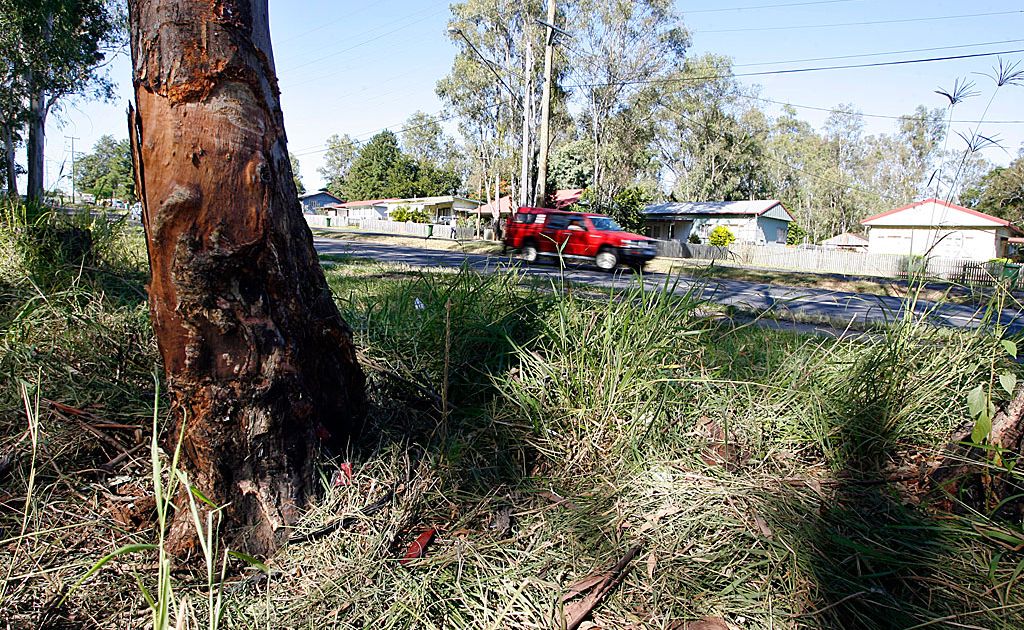 The scene of the crash on Kruger Parade at Redbank Plains. The scene of the crash on Kruger Parade at Redbank Plains.
