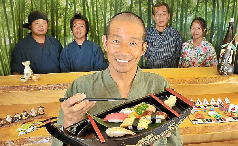 PROMOTING HEALTH: Dicky Beach’s Yume Japanese Restaurant owner Genta Tsukimori, with staff members, from left, Ryu, Naoki, Shiro and Maiko. PROMOTING HEALTH: Dicky Beach’s Yume Japanese Restaurant owner Genta Tsukimori, with staff members, from left, Ryu, Naoki, Shiro and Maiko.