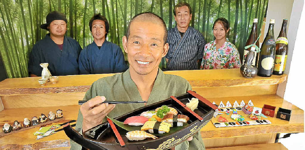 PROMOTING HEALTH: Dicky Beach’s Yume Japanese Restaurant owner Genta Tsukimori, with staff members, from left, Ryu, Naoki, Shiro and Maiko. PROMOTING HEALTH: Dicky Beach’s Yume Japanese Restaurant owner Genta Tsukimori, with staff members, from left, Ryu, Naoki, Shiro and Maiko.