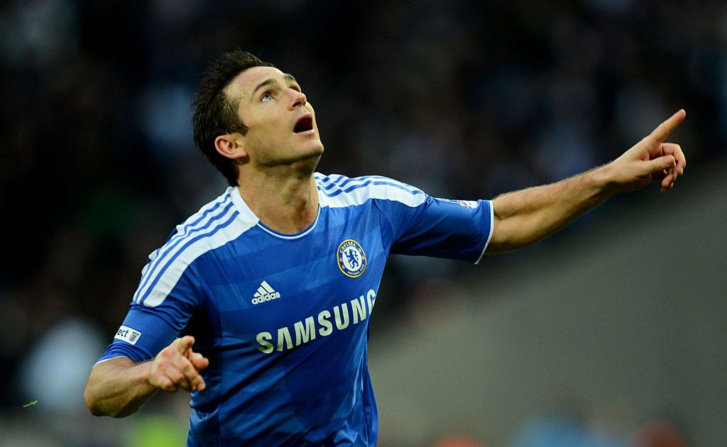 Frank Lampard celebrates his goal against Spurs in the semi-final of the FA Cup. Frank Lampard celebrates his goal against Spurs in the semi-final of the FA Cup.