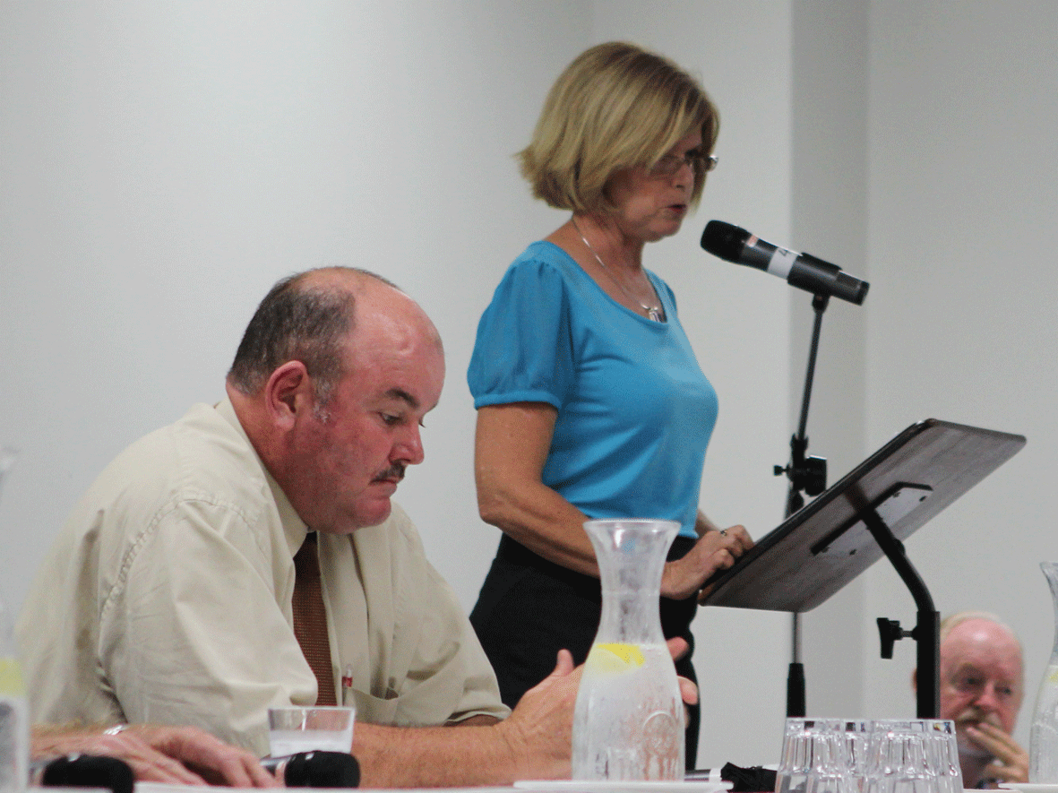 BOARDROOM RIVALS: Tensions between current mayor Mike Brunker and current councillor Jennifer Whitney have been increasingly visible in the leadup to the local government election on April 28. BOARDROOM RIVALS: Tensions between current mayor Mike Brunker and current councillor Jennifer Whitney have been increasingly visible in the leadup to the local government election on April 28.