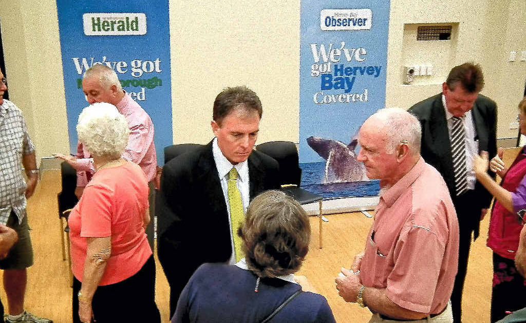 Chris Couper (left), Gerard O’Connell (middle) and Mick Kruger (right) answer some of the locals'concerns. Chris Couper (left), Gerard O’Connell (middle) and Mick Kruger (right) answer some of the locals'concerns.