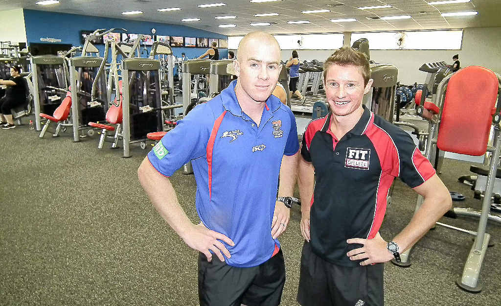 Newcastle Knights strength and conditioning coach David Ballard with Fit College Hervey Bay fitness trainer and assessor Peter Winmill. Newcastle Knights strength and conditioning coach David Ballard with Fit College Hervey Bay fitness trainer and assessor Peter Winmill.