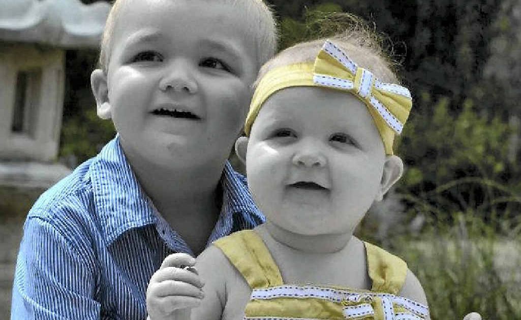 Nate Barber, 3, and Gracie Eilola, 1. Nate Barber, 3, and Gracie Eilola, 1.