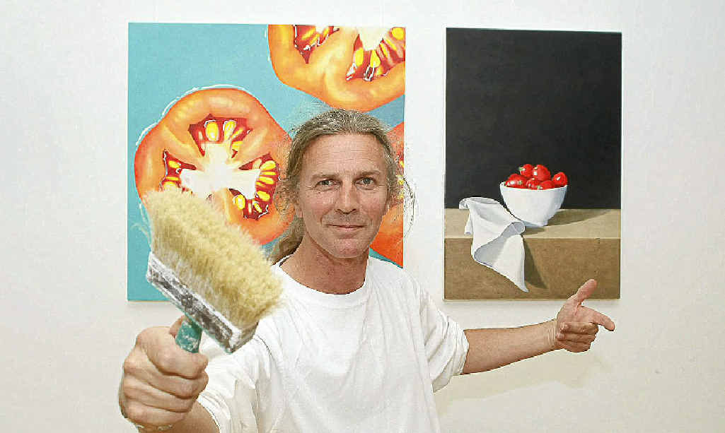 DELICIOUS: Artist Will Irving with some of the paintings featuring in his exhibition. DELICIOUS: Artist Will Irving with some of the paintings featuring in his exhibition.