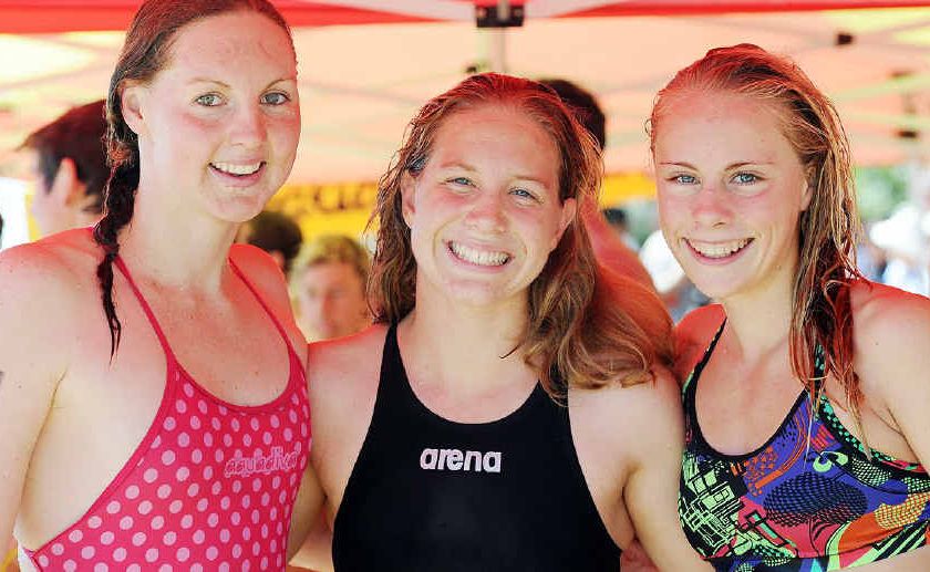 Melissa Gorman from Brisbane, and Hervey Bay’s Ella Kleinschmidt and Ruby Elder came first, second and third respectively in the Open women’s section of the Pier to Pub. Melissa Gorman from Brisbane, and Hervey Bay’s Ella Kleinschmidt and Ruby Elder came first, second and third respectively in the Open women’s section of the Pier to Pub.