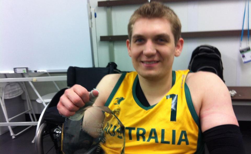 Ben Newton with the trophy from Australia’s Test event win.
Ben Newton with the trophy from Australia’s Test event win.