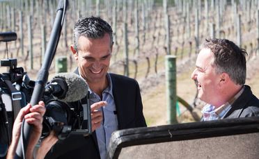 Judges Josh Emett and Simon Gault, filming Masterchef in Hawkes Bay.
Judges Josh Emett and Simon Gault, filming Masterchef in Hawkes Bay.