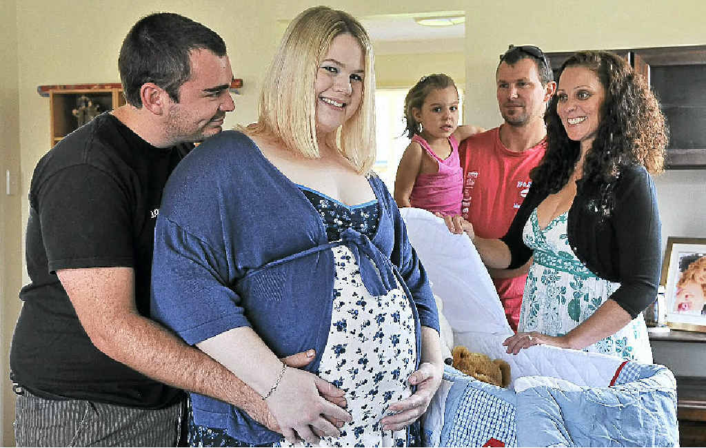 Tegan Prentice with fiancee Tim Kubler and good Samaritans Katrina and Ben Hunter and daughter Myah, 3. Tegan Prentice with fiancee Tim Kubler and good Samaritans Katrina and Ben Hunter and daughter Myah, 3.