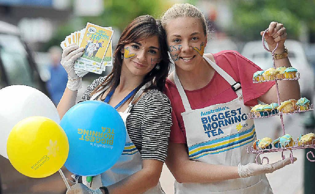 Gemma Abela from Cancer Council Queensland with Samantha Bell. Gemma Abela from Cancer Council Queensland with Samantha Bell.