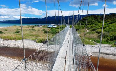 Swing bridges are negotiated in darkness during Stump the Hump, but can be appreciated in daylight during other hikes.
Swing bridges are negotiated in darkness during Stump the Hump, but can be appreciated in daylight during other hikes.