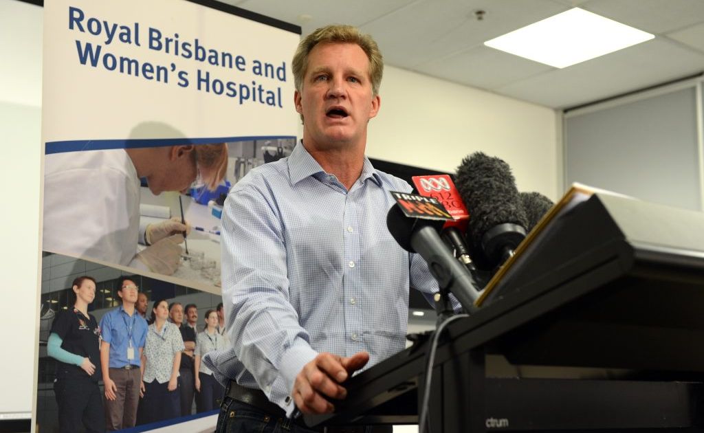 Wallabies great Michael Lynagh speaks during a press conference at the Royal Brisbane hospital, Wednesday, May 2, 2012. The 48-year-old was released from hospital after suffering a stroke. Wallabies great Michael Lynagh speaks during a press conference at the Royal Brisbane hospital, Wednesday, May 2, 2012. The 48-year-old was released from hospital after suffering a stroke.