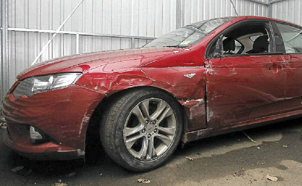 The Ford Falcon XR6 involved in Tuesday’s chase on the Ballina bypass. The Ford Falcon XR6 involved in Tuesday’s chase on the Ballina bypass.