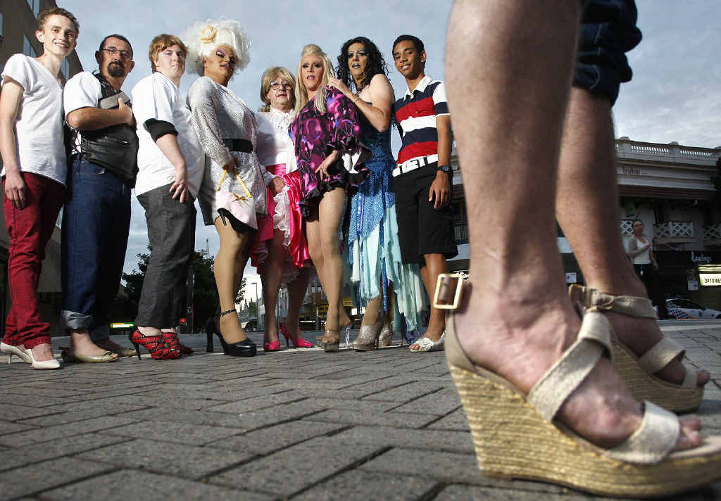 Ipswich men and women marched around the Ipswich City Mall in high heels to raise awareness and combat violence against women. Ipswich men and women marched around the Ipswich City Mall in high heels to raise awareness and combat violence against women.