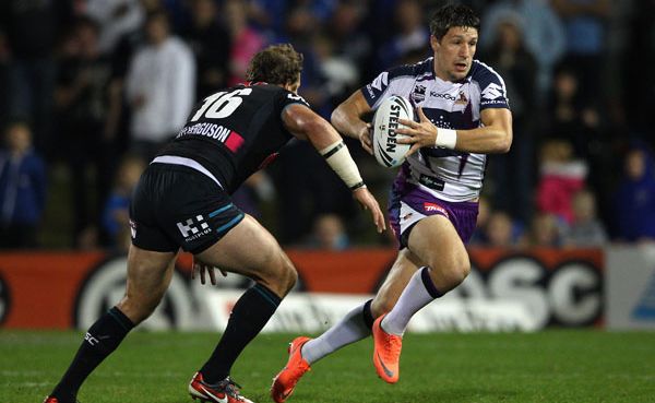 Gareth Widdop of the Storm runs the ball during the round nine NRL match between the Penrith Panthers and the Melbourne Storm at Centrebet Stadium Gareth Widdop of the Storm runs the ball during the round nine NRL match between the Penrith Panthers and the Melbourne Storm at Centrebet Stadium