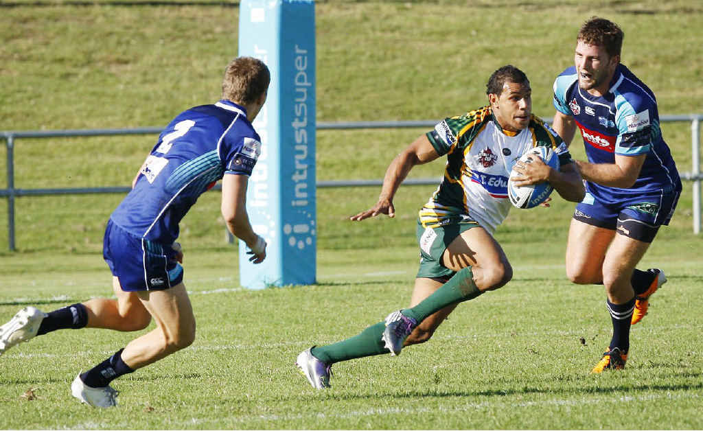 Ipswich Jets fullback Javarn White proved a menace to the Sunshine Coast defence on Saturday afternoon, scoring two tries in his team’s 32-18 win. Ipswich Jets fullback Javarn White proved a menace to the Sunshine Coast defence on Saturday afternoon, scoring two tries in his team’s 32-18 win.