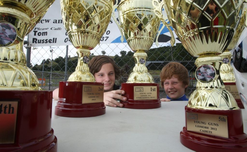 Young racers Russell Whittaker and Harrison Oddie. Young racers Russell Whittaker and Harrison Oddie.