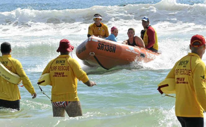 Surf lifesavers were kept on their toes during the rescue of up to 60 people due to adverse surf conditions during the Byron Bay Ocean Swim Classic. Surf lifesavers were kept on their toes during the rescue of up to 60 people due to adverse surf conditions during the Byron Bay Ocean Swim Classic.