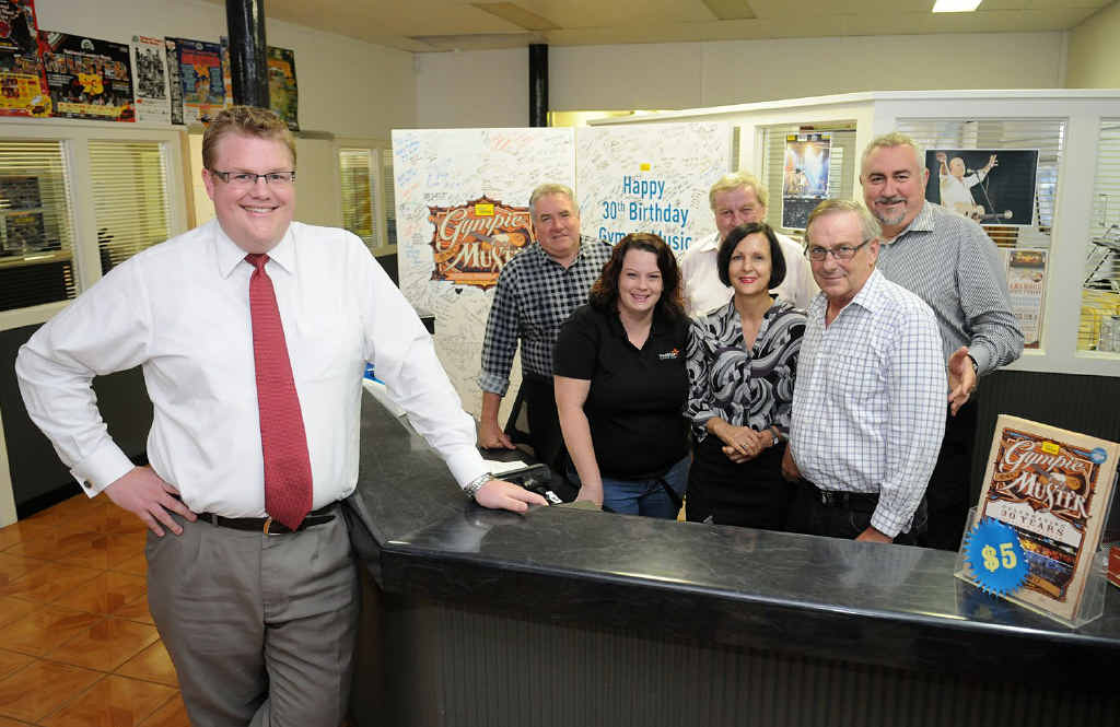 2012 Gympie Music Muster team (from left): Apex Muster chairman Chris Anderson, marketing and artist services manager Jeff Chandler, office co-ordinator Kaitlyn Anderson, business development manager John O’Brien, administration Lenchen Kurtzahn, operations manager Ray Maguire and CEO James Dein. 2012 Gympie Music Muster team (from left): Apex Muster chairman Chris Anderson, marketing and artist services manager Jeff Chandler, office co-ordinator Kaitlyn Anderson, business development manager John O’Brien, administration Lenchen Kurtzahn, operations manager Ray Maguire and CEO James Dein.