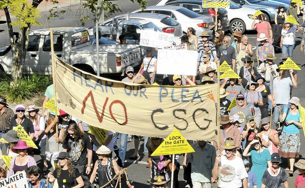 A reported 7000 people marched through Lismore during that city's Rock the Gate anti-CSG rally A reported 7000 people marched through Lismore during that city's Rock the Gate anti-CSG rally
