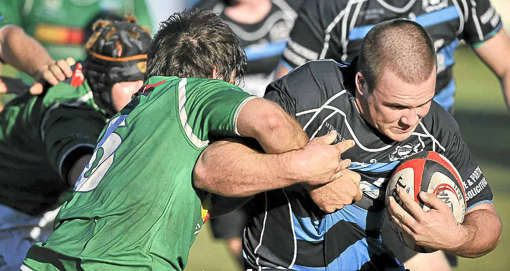 Ballina hooker Aidan Cub is tackled in the game against Lennox Head at Quays Reserve, Ballina. Ballina hooker Aidan Cub is tackled in the game against Lennox Head at Quays Reserve, Ballina.