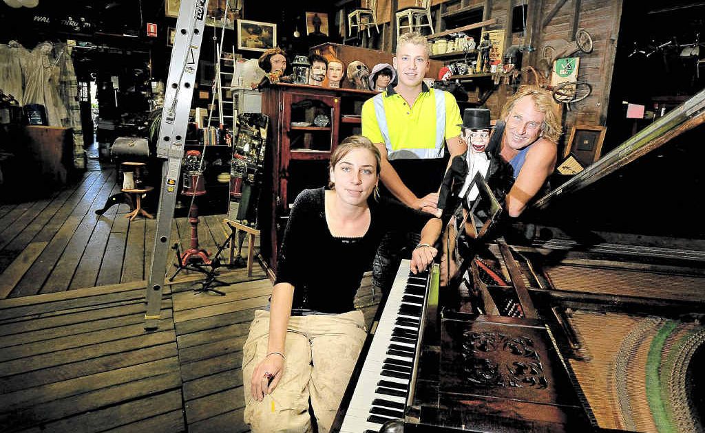 Luka, Rookie and Peter Robertson will be saying goodbye next month as Lismore Recycled Building Materials in South Lismore closes down. Luka, Rookie and Peter Robertson will be saying goodbye next month as Lismore Recycled Building Materials in South Lismore closes down.