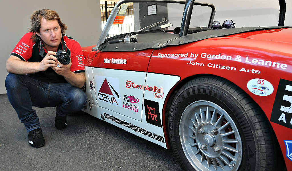 Luke Lukess is filming his solo road trip from Cairns to Hobart in this 1959 Austin Healey Sprite to help people with depression. Luke Lukess is filming his solo road trip from Cairns to Hobart in this 1959 Austin Healey Sprite to help people with depression.