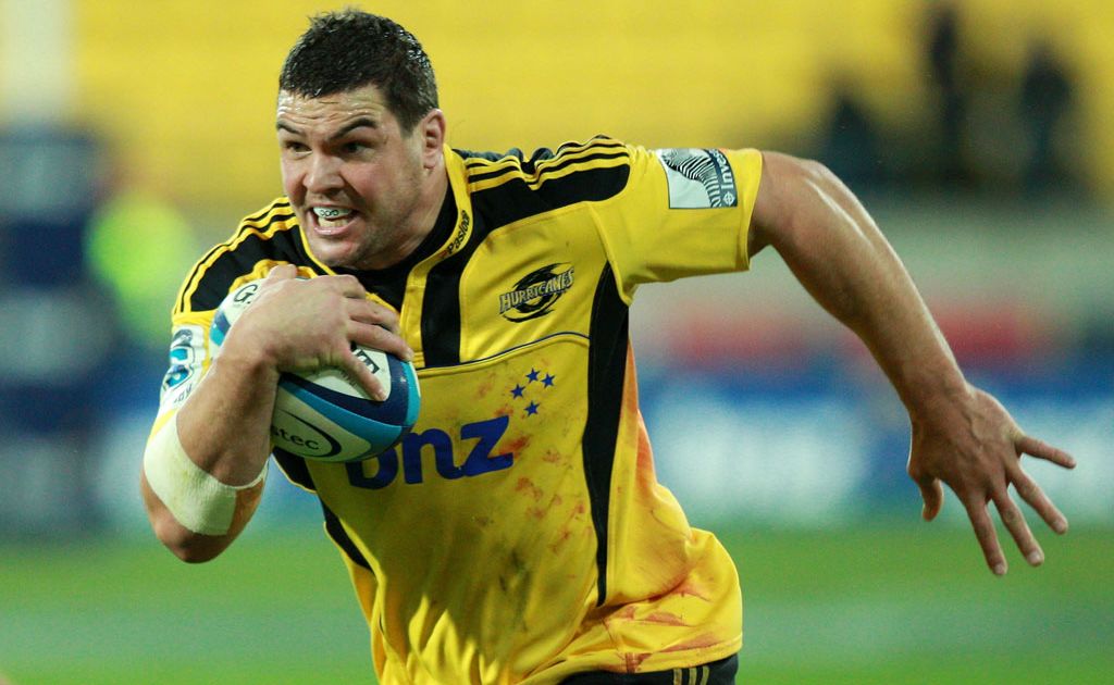 Ben May of the Hurricanes runs the ball during the round 13 Super Rugby match between the Hurricanes and the Brumbies at Westpac Stadium Ben May of the Hurricanes runs the ball during the round 13 Super Rugby match between the Hurricanes and the Brumbies at Westpac Stadium