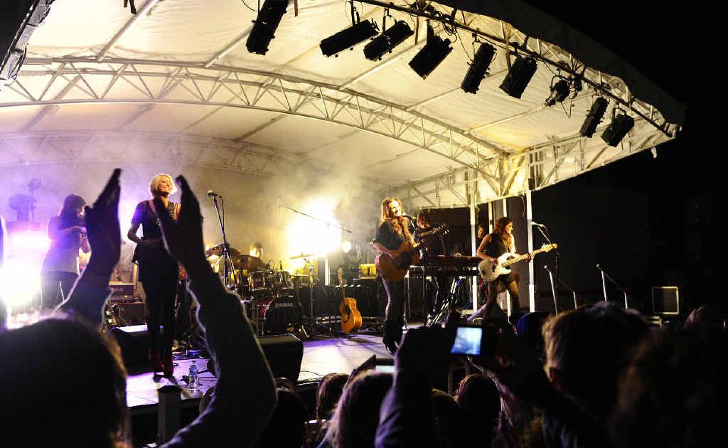 The McClymonts open up their album launch show at the Grafton Racecourse. The McClymonts open up their album launch show at the Grafton Racecourse.