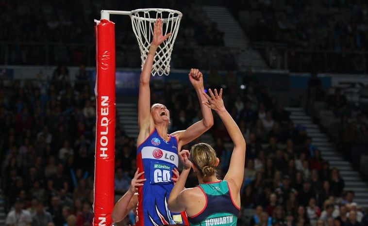 Anna Harrison of the Mystics blocks the shot of Karyn Howarth of the Vixens during the round eight ANZ Championship match between the Melbourne Vixens and the Northern Mystics at Hisense Arena on May 20, 2012 in Melbourne, Australia. Anna Harrison of the Mystics blocks the shot of Karyn Howarth of the Vixens during the round eight ANZ Championship match between the Melbourne Vixens and the Northern Mystics at Hisense Arena on May 20, 2012 in Melbourne, Australia.
