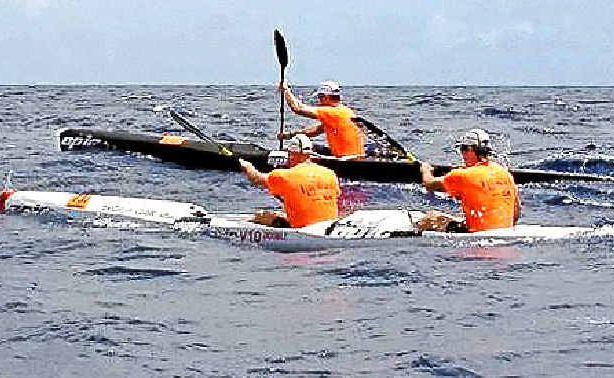 Clint Robinson out in front in yesterday's Molokai Surfski World Championship race. Clint Robinson out in front in yesterday's Molokai Surfski World Championship race.